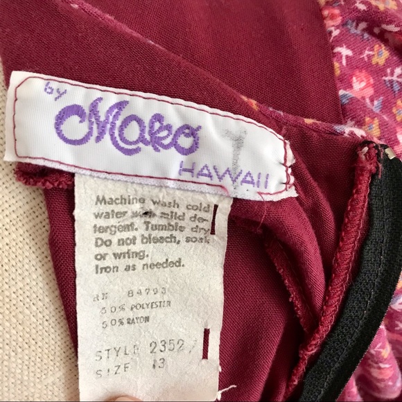 1970s Mako Hawaii Floral Cotton Maxi Dress, MuuMuu, Patchwork, Vintage, Medium - Picture 10 of 11